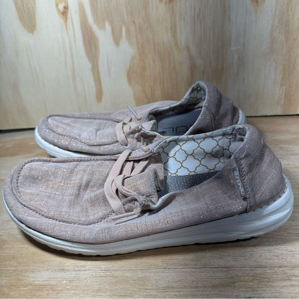 Hey Dude Wendy Sparkling Rose Gold Shoes Women’s Size 8